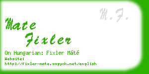 mate fixler business card