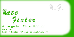 mate fixler business card